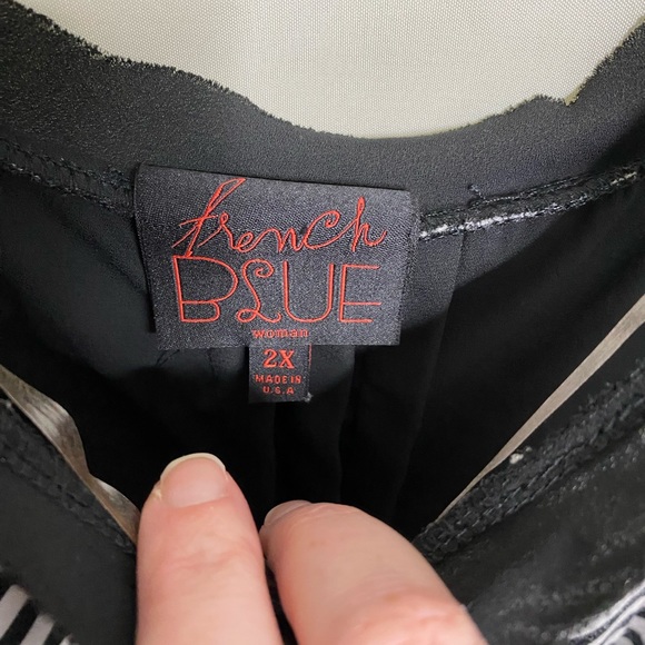 French Blue Layered Tunic Blouse - Picture 2 of 3